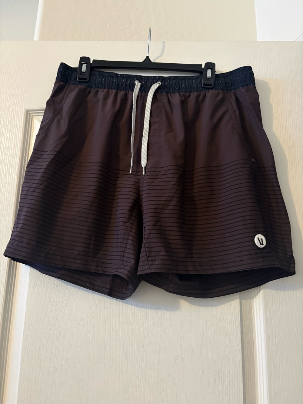 Vuori Gray Athletic Shorts with Black Waistband